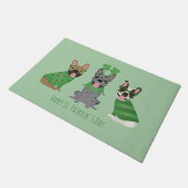 Happy St Patricks Day French Bulldogs Fußmatte (Schrägansicht)