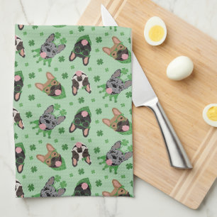 Happy St Patricks Day French Bulldogs Geschirrtuch