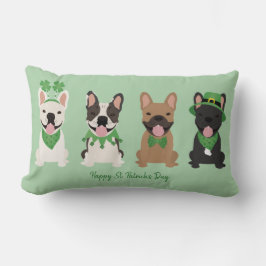 Happy St Patricks Day French Bulldogs Lendenkissen