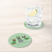 Happy St Patricks Day French Bulldogs Runder Pappuntersetzer (Vor Ort)