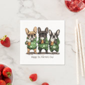 Happy St. Patrick's Day French Bulldogs Serviette (Beispiel)