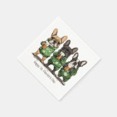 Happy St. Patrick's Day French Bulldogs Serviette (Ecke)