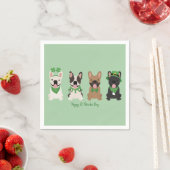 Happy St Patricks Day French Bulldogs Serviette (Beispiel)