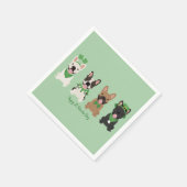 Happy St Patricks Day French Bulldogs Serviette (Ecke)