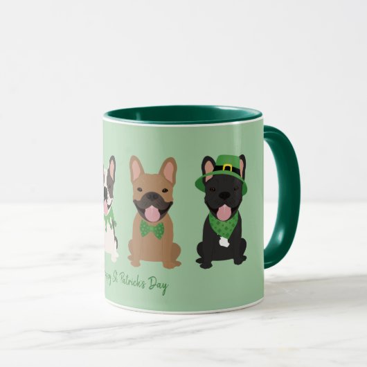 Happy St Patricks Day French Bulldogs Tasse (VorderseiteRechts)