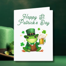 Happy St. Patrick's Day Frog with Beer