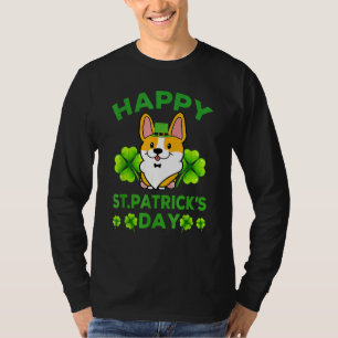 Happy St Patrick's Day Funy Saint Patricks Corgi D T-Shirt