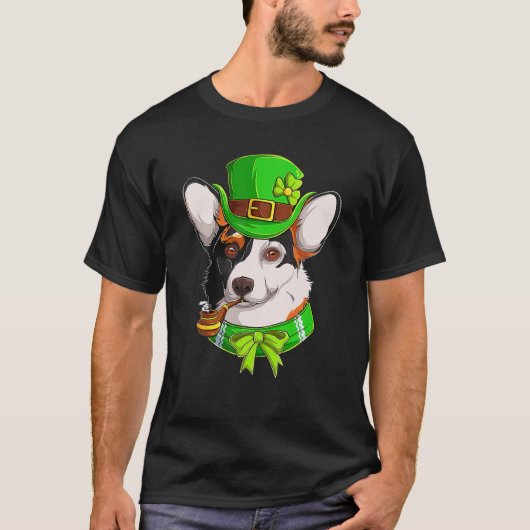 Happy St Patrick's Day Funy Saint Patricks Corgi D T-Shirt (Vorderseite)