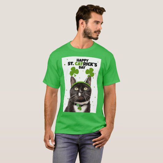 Happy St Patricks Day für jede Katze im Headband T-Shirt (Vorne ganz)