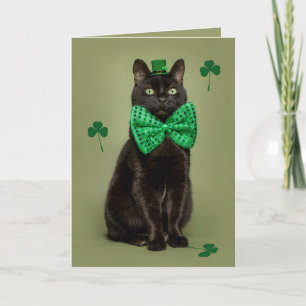 Happy St. Patrick's Day für jede schwarze Katze Feiertagskarte