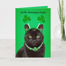 Happy St Patricks Day für jeden Black Cat Spaß Feiertagskarte