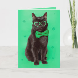 Happy St Patricks Day für jeden schwarzen Katze Feiertagskarte