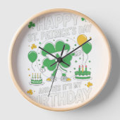 Happy St Patricks Day Geburtstag Uhr (Vorderseite)