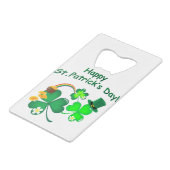 Happy St. Patrick's Day Geldkarten Flaschenöffner (Rückseite Schrägansicht)
