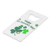 Happy St. Patrick's Day Geldkarten Flaschenöffner (Vorderseite Schrägansicht)