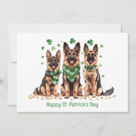Happy St. Patrick's Day German Shepherd Hogs Feiertagskarte