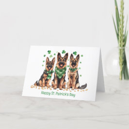 Happy St. Patrick's Day German Shepherd Hogs Feiertagskarte