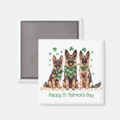 Happy St. Patrick's Day German Shepherd Hogs Magnet (Vorderseite/Rückseite)
