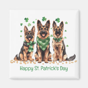 Happy St. Patrick's Day German Shepherd Hogs Magnet