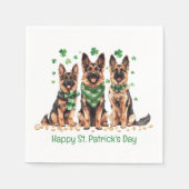Happy St. Patrick's Day German Shepherd Hogs Serviette (Vorderseite)