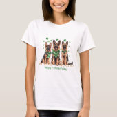 Happy St. Patrick's Day German Shepherd Hogs T-Shirt (Vorderseite)