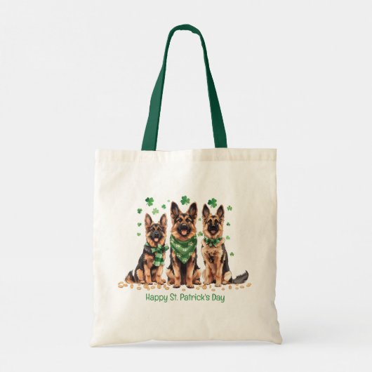 Happy St. Patrick's Day German Shepherd Hogs Tragetasche (Rückseite)