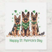 Happy St. Patrick's Day German Shepherd Hogs Weinetikett (Einzelnes Label)