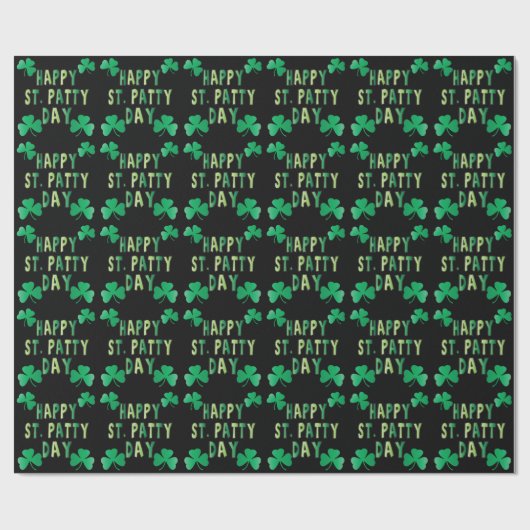 Happy St. Patrick's Day 🍀 Geschenkpapier (Flach)