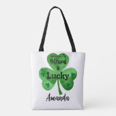 Happy St. Patrick's Day Gesegnet und Glück Tasche (Rückseite)