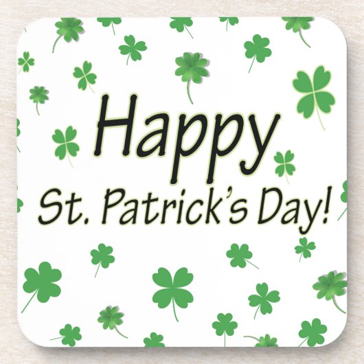 Happy St Patricks Day Getränkeuntersetzer (Vorderseite)
