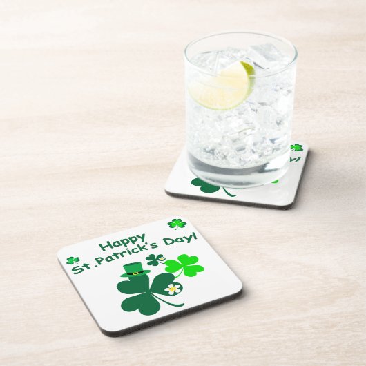 Happy St. Patrick's Day Getränkeuntersetzer (Rechte Seite)