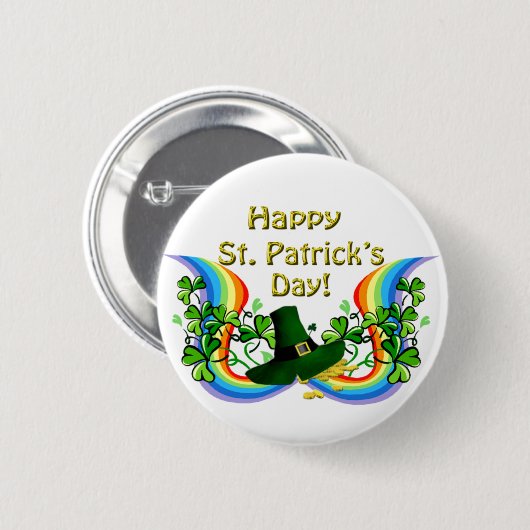 Happy St. Patrick's Day Gift Button (Vorne & Hinten)
