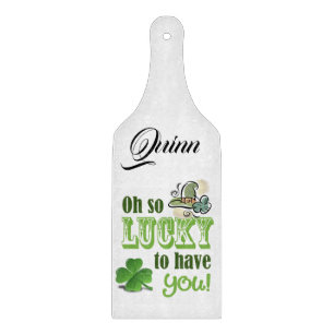 Happy St. Patrick's Day Glass Cutting Board Schneidebrett