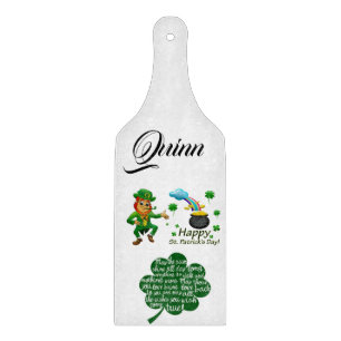 Happy St. Patrick's Day Glass Cutting Board Schneidebrett