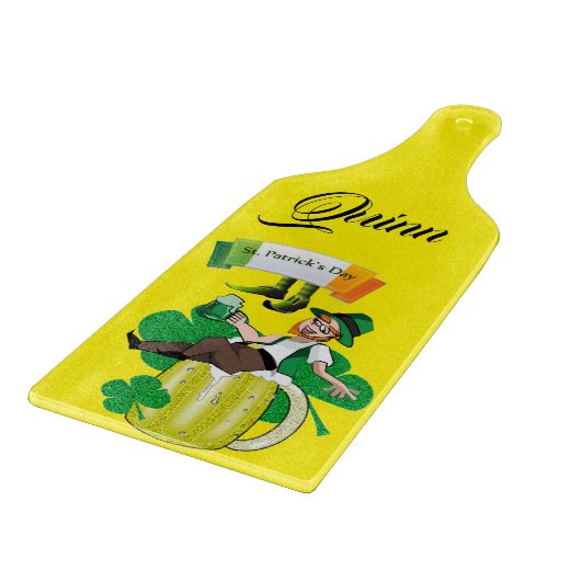 Happy St. Patrick's Day Glass Cutting Board Schneidebrett (Ecke)