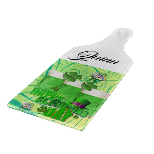 Happy St. Patrick's Day Glass Cutting Board Schneidebrett (Ecke)