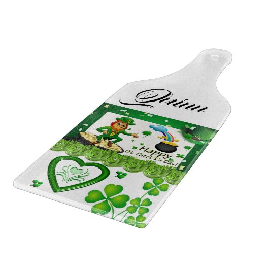 Happy St. Patrick's Day Glass Cutting Board Schneidebrett (Ecke)