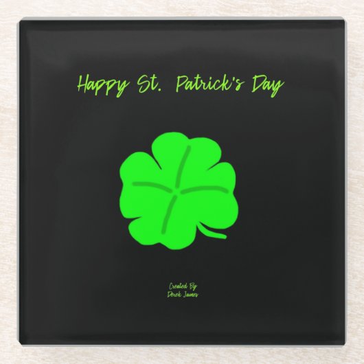 Happy St. Patrick's Day Glass Untersetzer (Vorderseite)