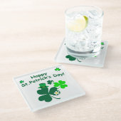 Happy St. Patrick's Day Glasuntersetzer (Schrägansicht)