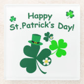 Happy St. Patrick's Day Glasuntersetzer (Vorderseite)