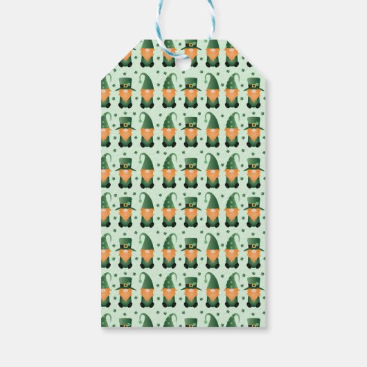 Happy St Patricks Day Gnome Pattern Geschenkanhänger (Rückseite)