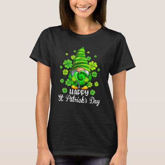 Happy St Patrick's Day Gnome Tie Dye Shamrock Iris T-Shirt (Vorderseite)
