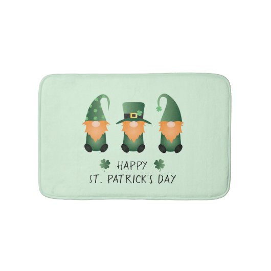 Happy St Patricks Day Gnomes Green Badematte (Vorderseite)