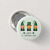 Happy St Patricks Day Gnomes Green Button (Vorne & Hinten)