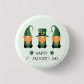 Happy St Patricks Day Gnomes Green Button (Vorderseite)