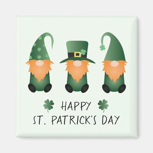 Happy St Patricks Day Gnomes Green Magnet (Vorne)