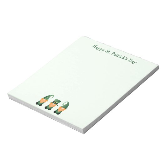 Happy St Patricks Day Gnomes Green Notizblock (Rotiert)