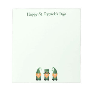 Happy St Patricks Day Gnomes Green Notizblock