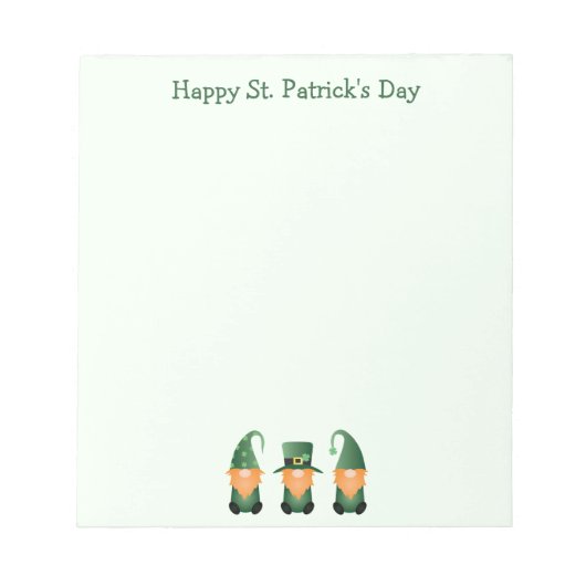 Happy St Patricks Day Gnomes Green Notizblock (Vorderseite)