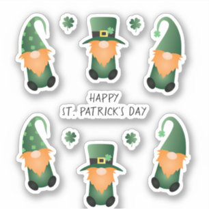 Happy St Patricks Day Gnomes Green Orange Aufkleber
